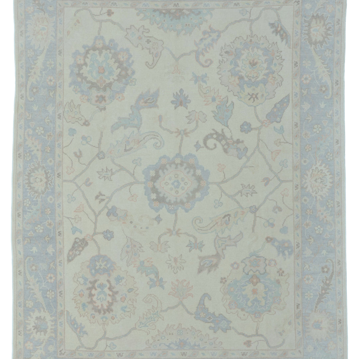 Pacific Ushak 43710 Ivory Lt.Grey Transitional Hand Knotted Rug