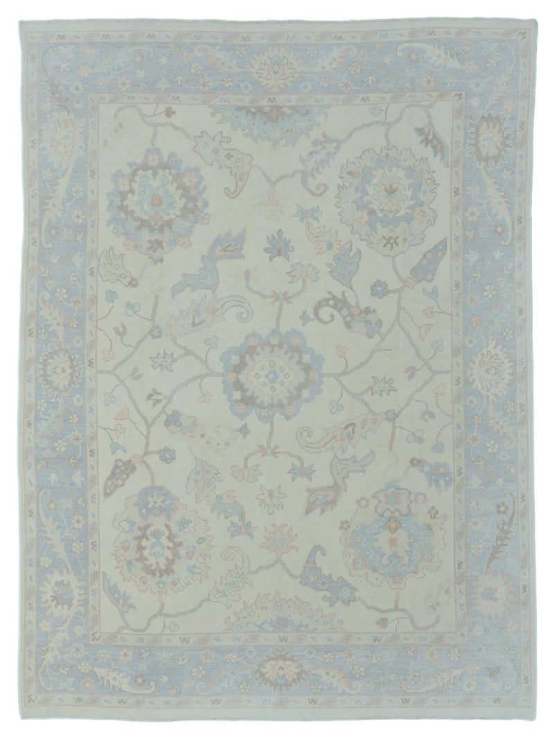Pacific Ushak 43710 Ivory Lt.Grey Transitional Hand Knotted Rug
