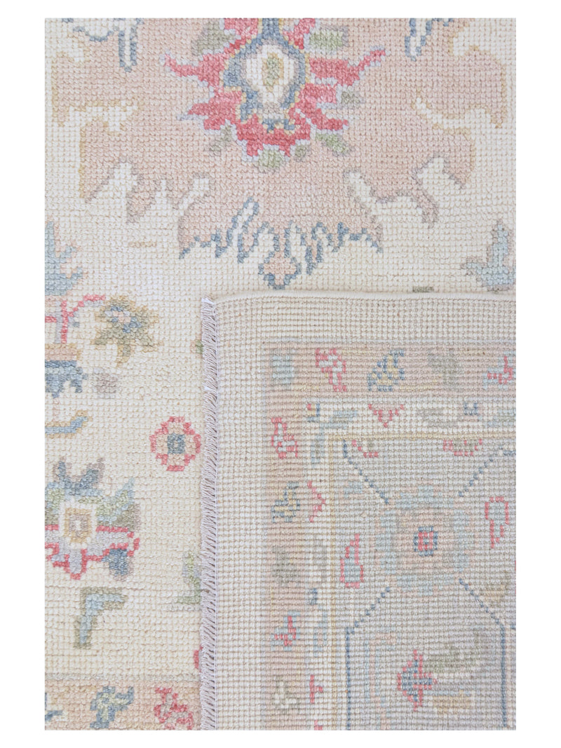 Pacific Ushak 43713 Ivory Sky Blue Transitional Hand Knotted Rug