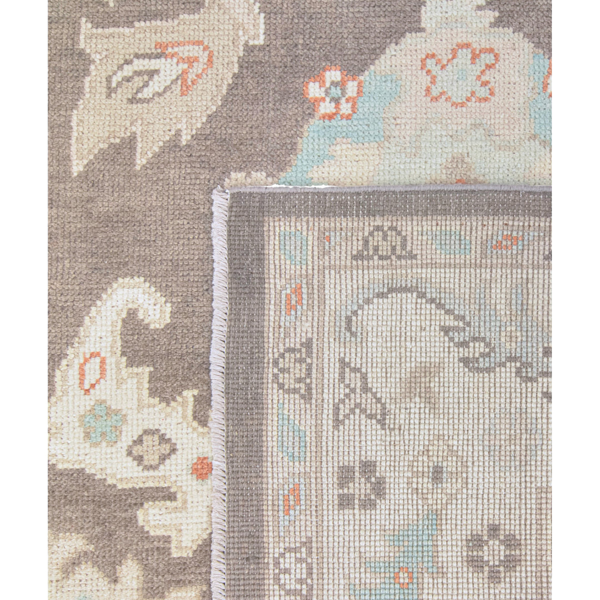 Pacific Ushak 43718 Lt.Brown Ivory Transitional Hand Knotted Rug