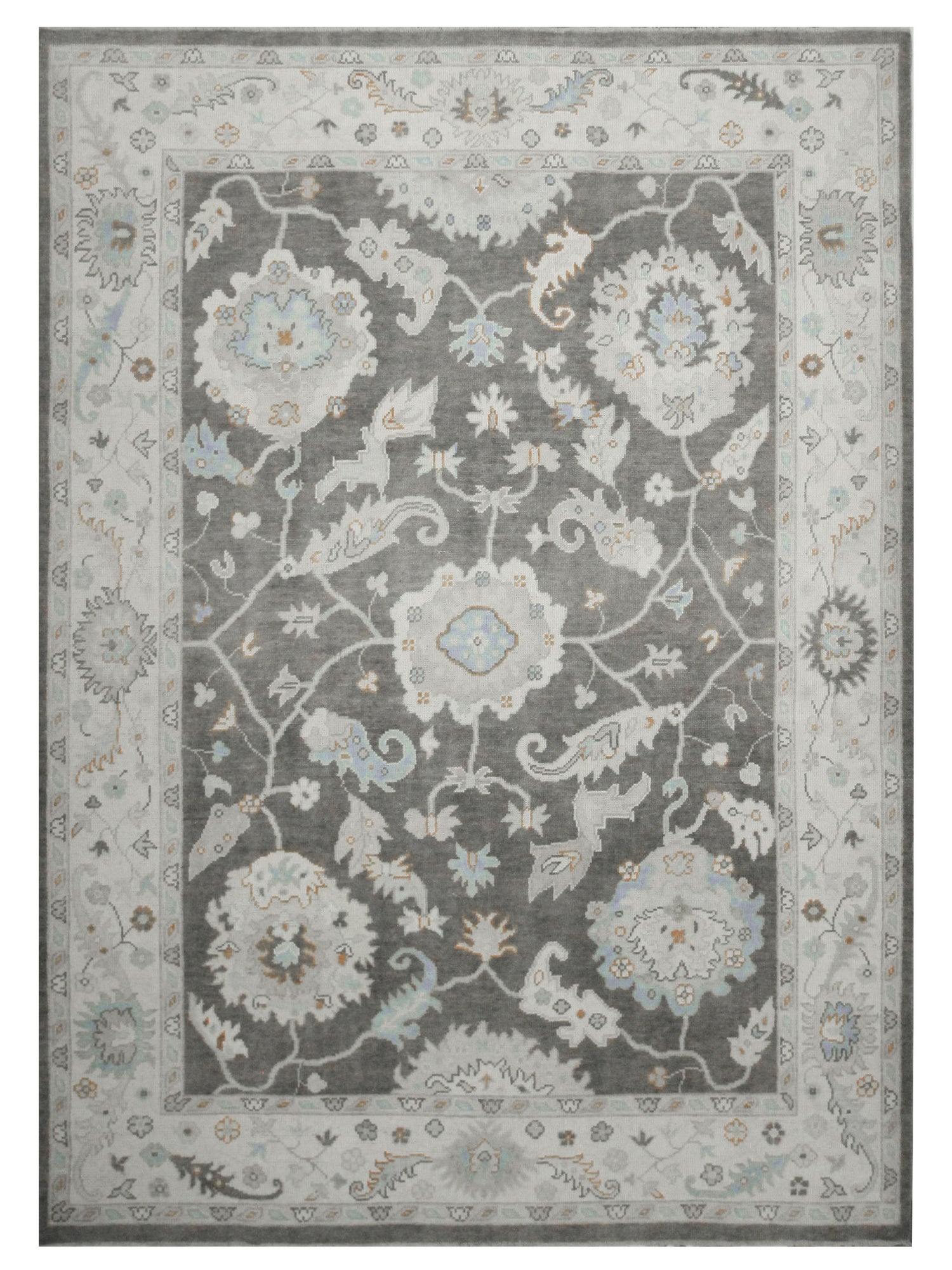 Pacific Ushak 43718 Lt.Brown Ivory Transitional Hand Knotted Rug