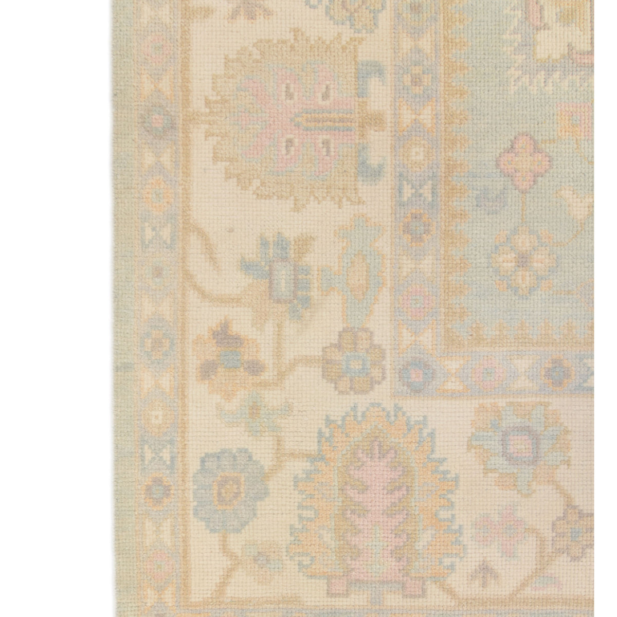 Pacific Ushak 43725 Sky Blue Ivory Transitional Hand Knotted Rug