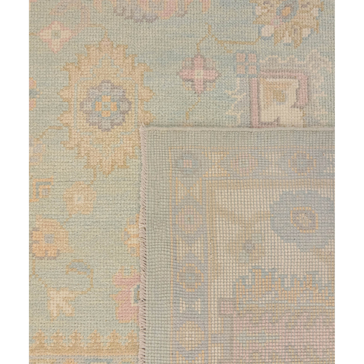 Pacific Ushak 43725 Sky Blue Ivory Transitional Hand Knotted Rug