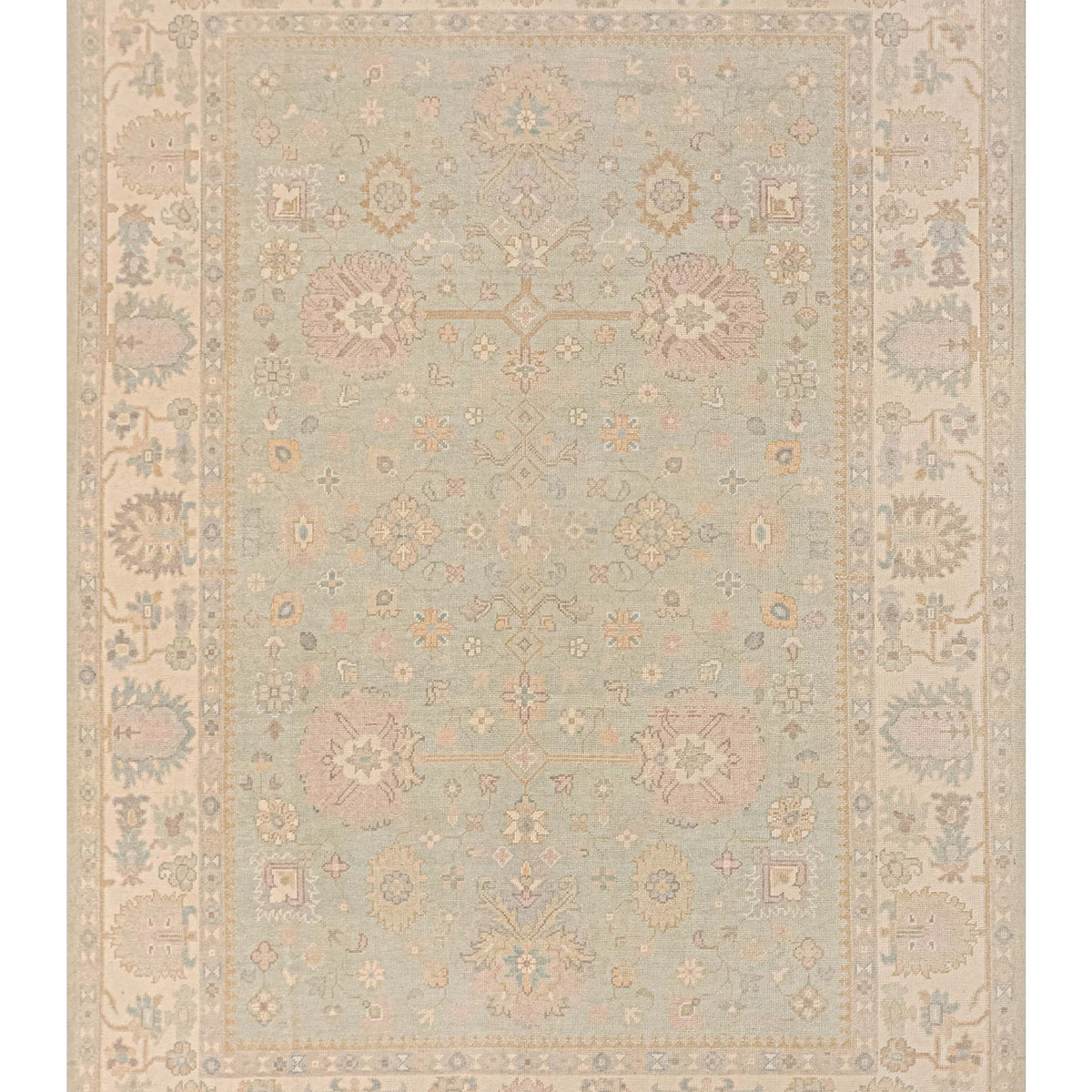 Pacific Ushak  Sky Blue Ivory Transitional