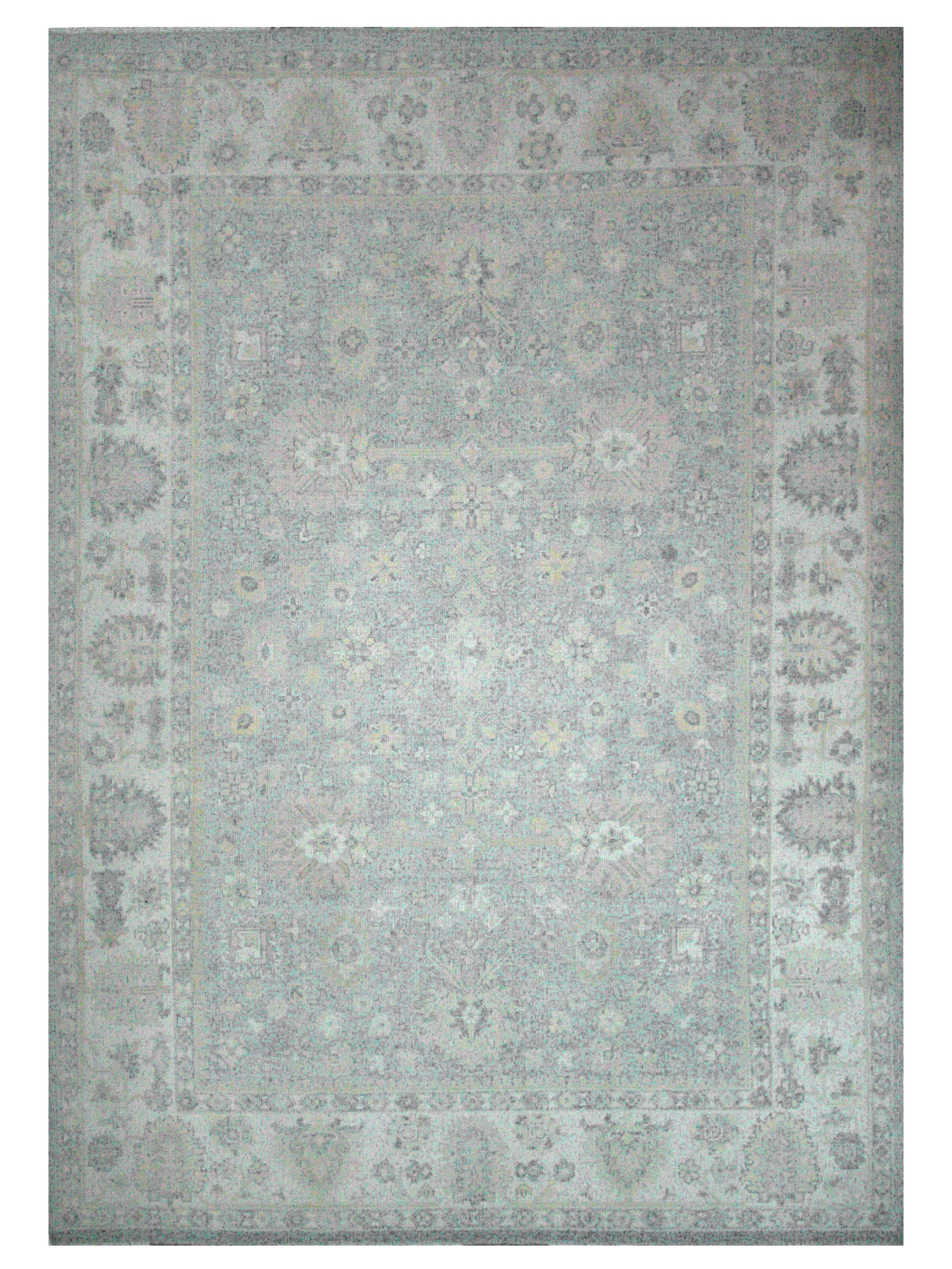 Pacific Ushak 43725 Sky Blue BeigeTransitional Hand Knotted Rug ...