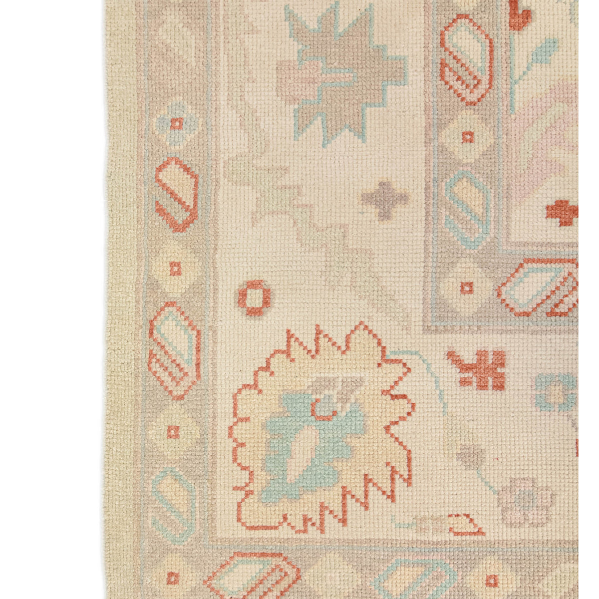 Pacific Ushak 43728 Sea Green Ivory Transitional Hand Knotted Rug