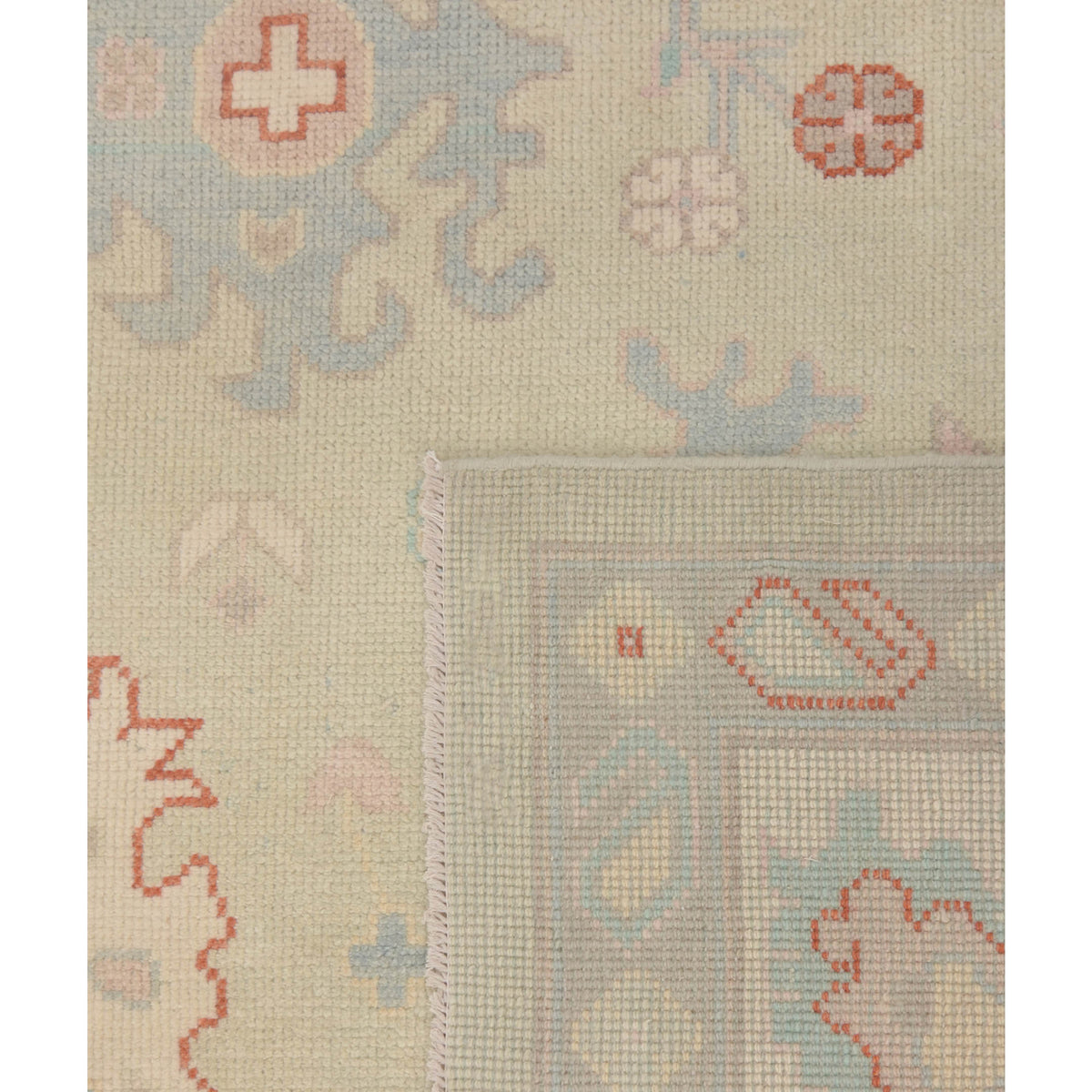 Pacific Ushak 43728 Sea Green Ivory Transitional Hand Knotted Rug