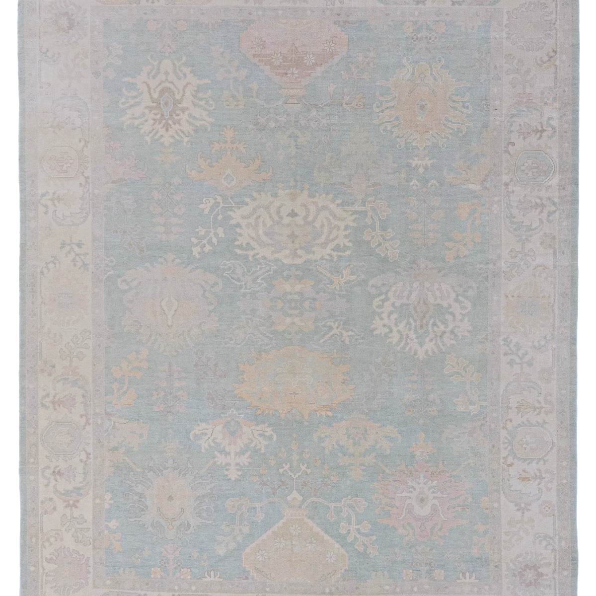 Pacific Ushak 43731 Sky Blue Ivory Transitional Hand Knotted Rug