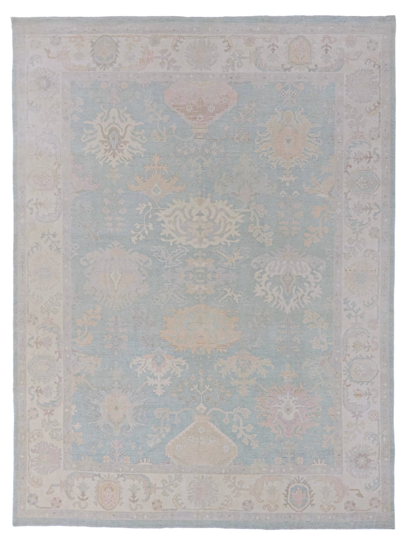 Pacific Ushak 43731 Sky Blue Ivory Transitional Hand Knotted Rug