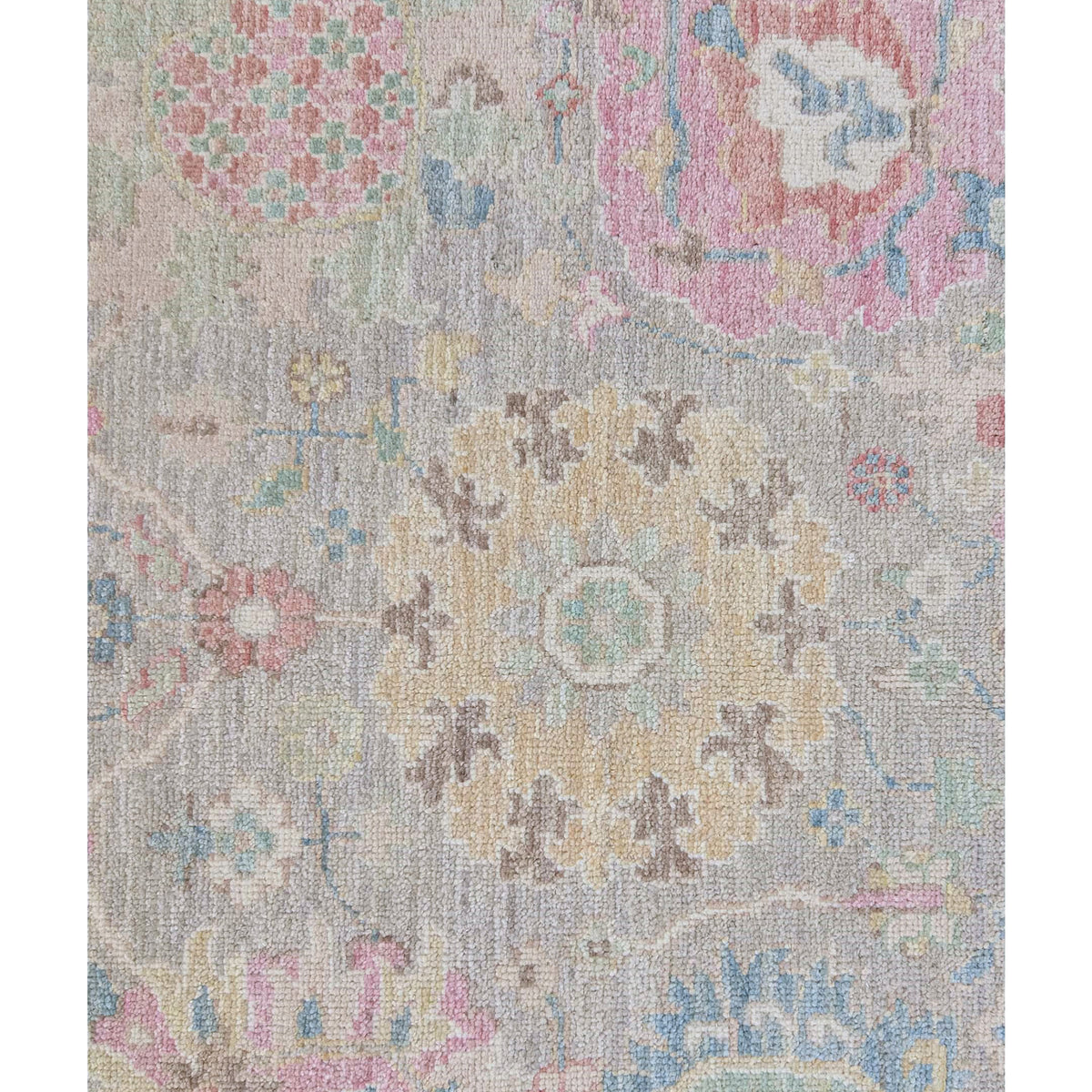 Pacific Ushak Wool Weft 43732 Beige Pistachio Transitional Hand Knotted Rug