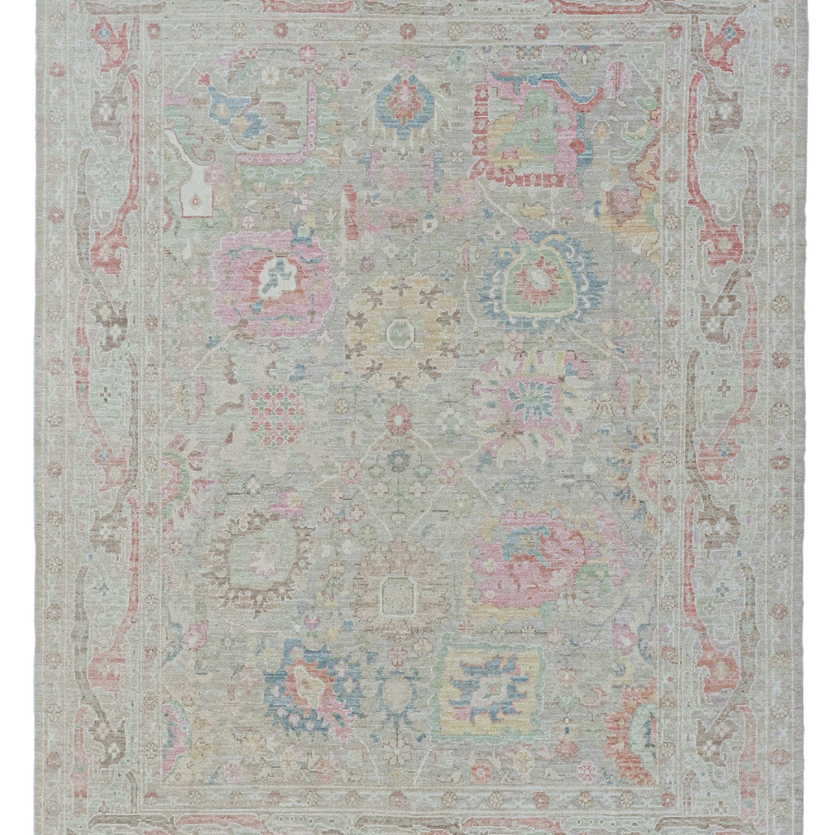 Pacific Ushak Wool Weft  Beige Pistachio Transitional