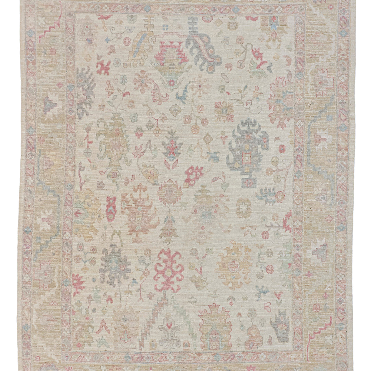 Pacific Ushak Wool Weft  Ivory Beige Transitional