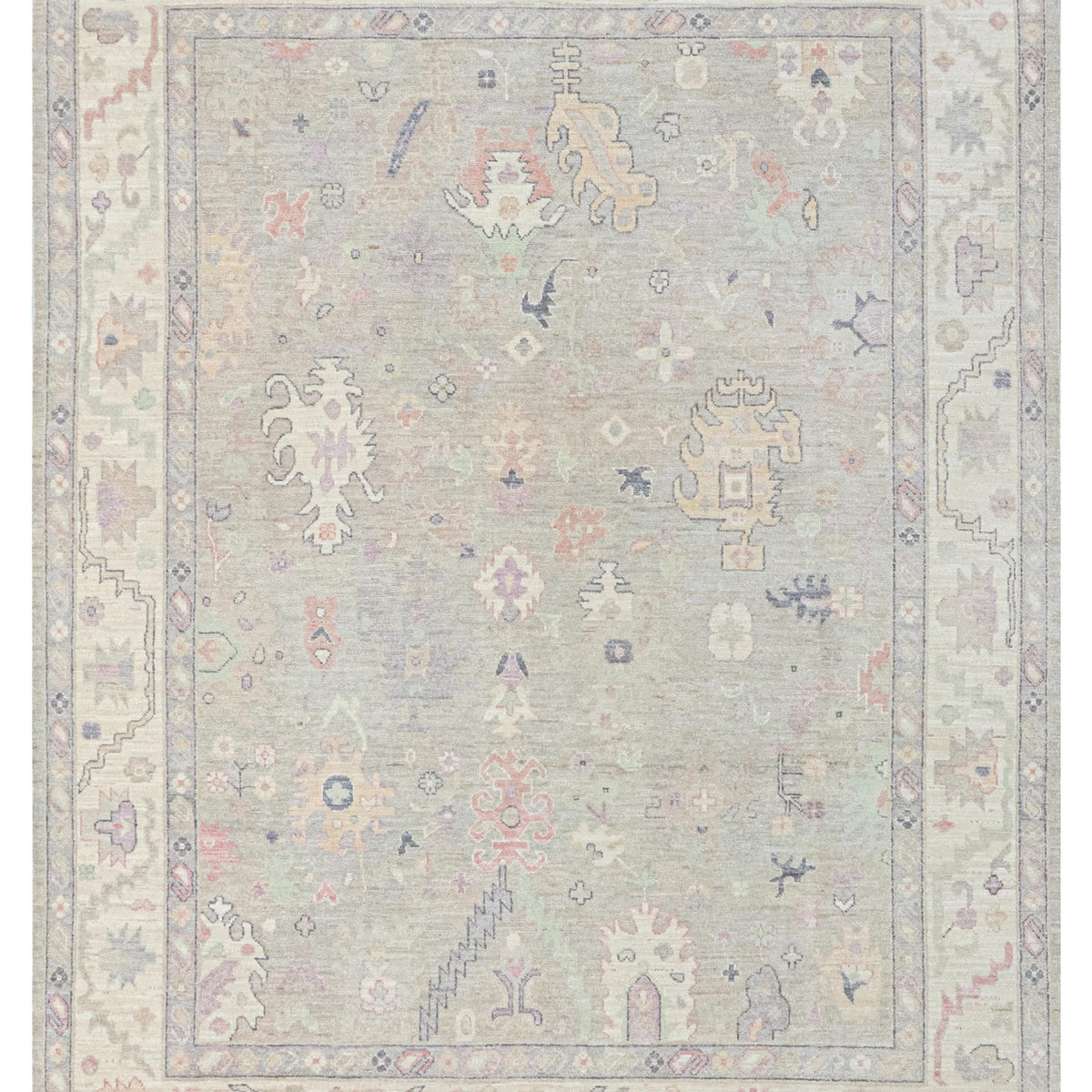 Pacific Ushak Wool Weft  Silver Grey Ivory Transitional