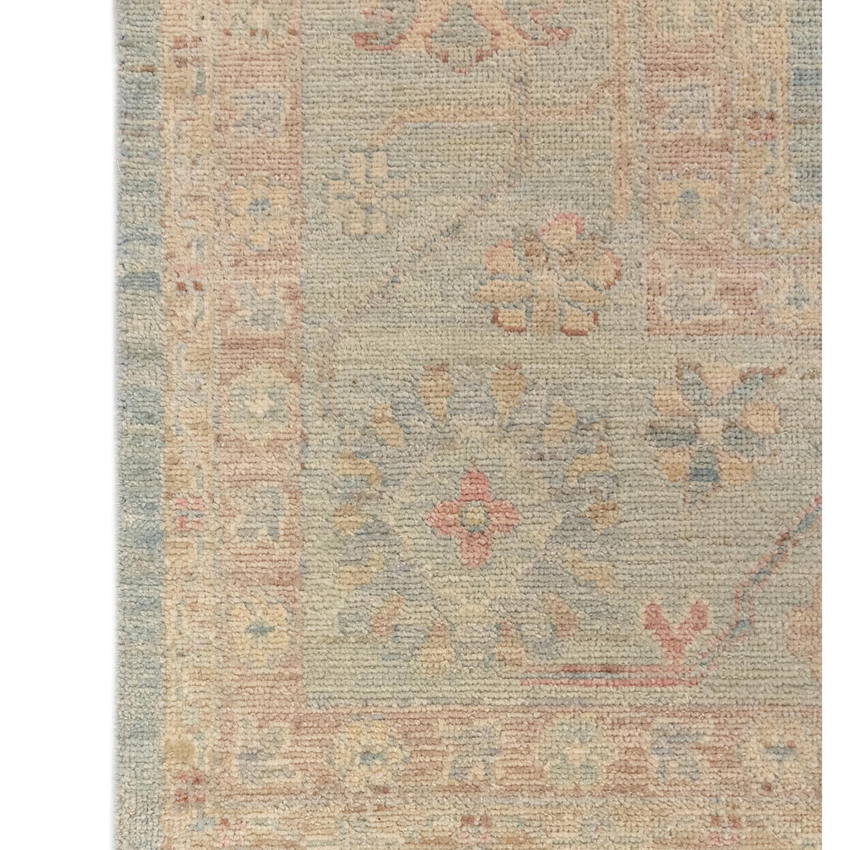 Pacific Ushak Wool Weft 43743 Blue Sky Blue Transitional Hand Knotted Rug