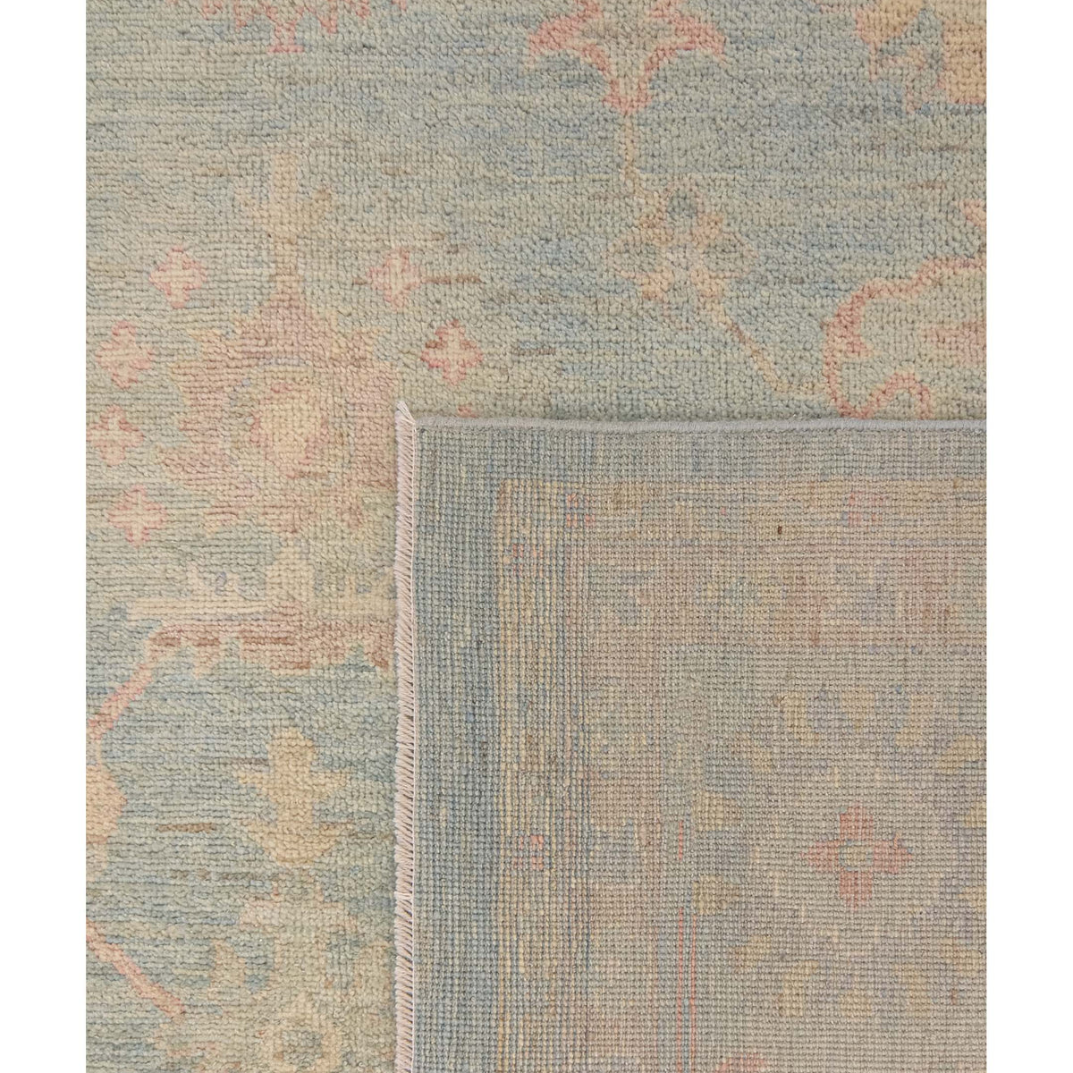 Pacific Ushak Wool Weft 43743 Blue Sky Blue Transitional Hand Knotted Rug