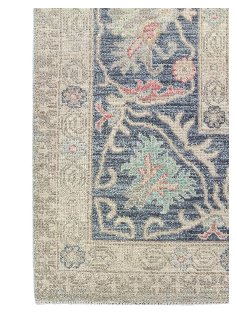 Pacific Ushak Wool Weft 43745 Silver Grey Charcoal Transitional Hand Knotted Rug