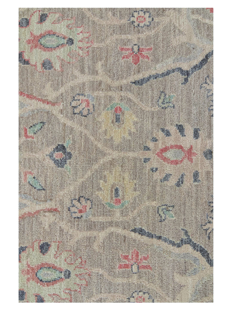 Pacific Ushak Wool Weft 43745 Silver Grey Charcoal Transitional Hand Knotted Rug