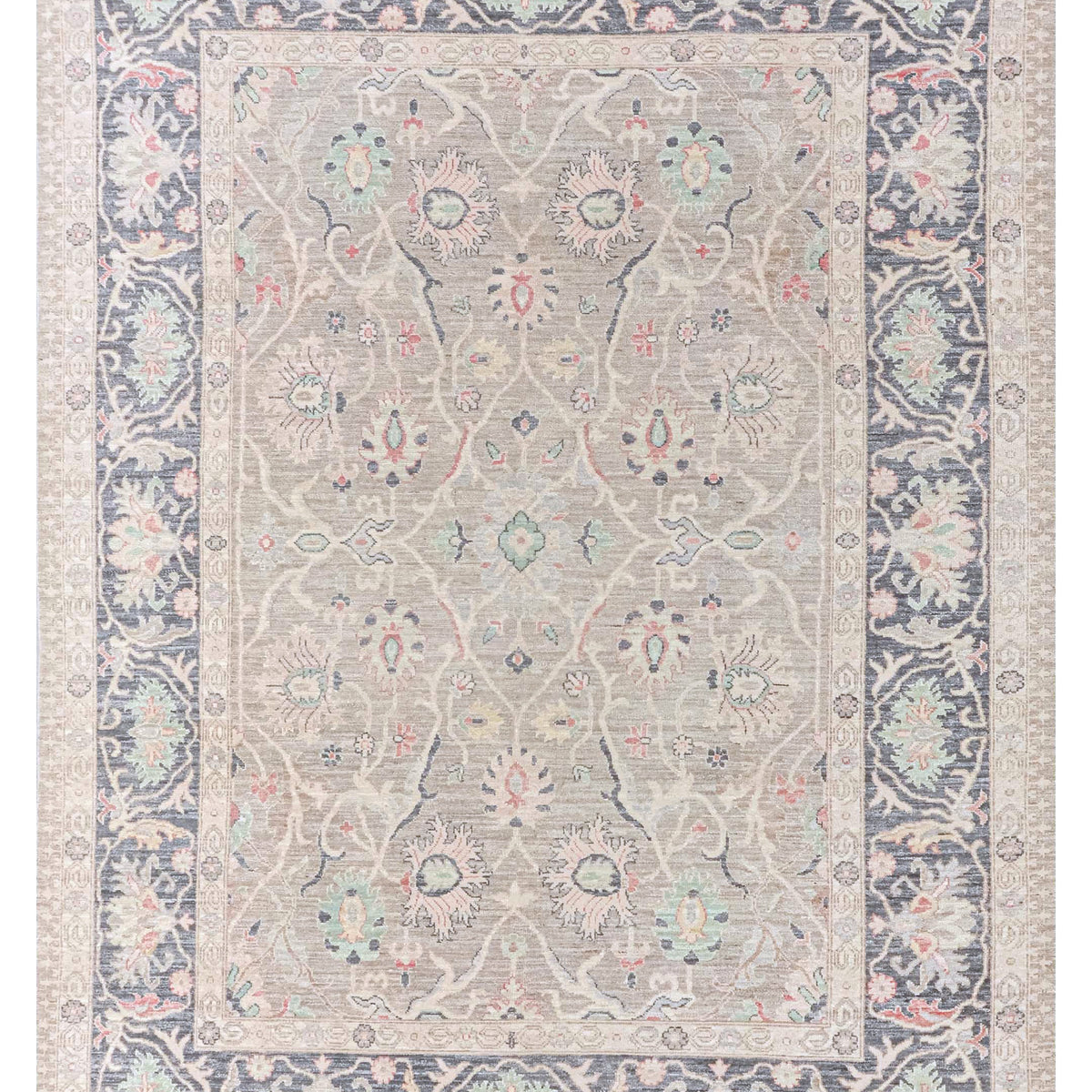 Pacific Ushak Wool Weft  Silver Grey Charcoal Transitional