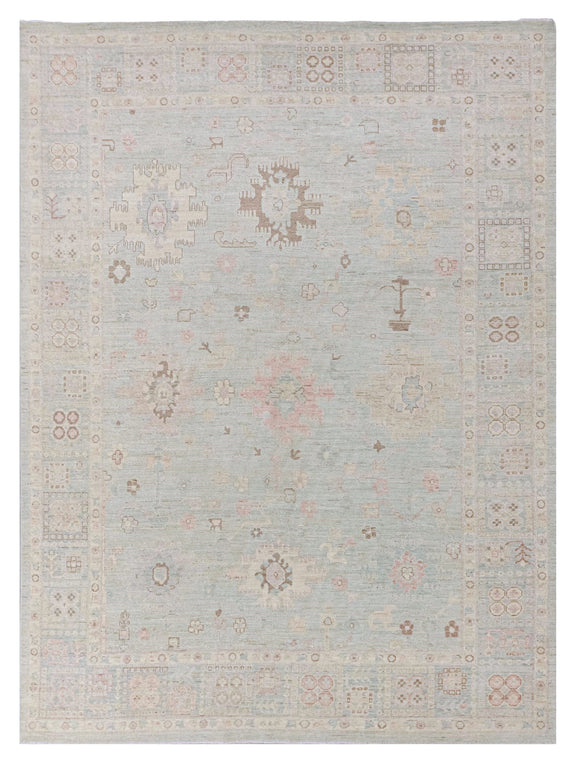 Pacific Ushak Wool Weft  Sky Blue Sky Blue Transitional