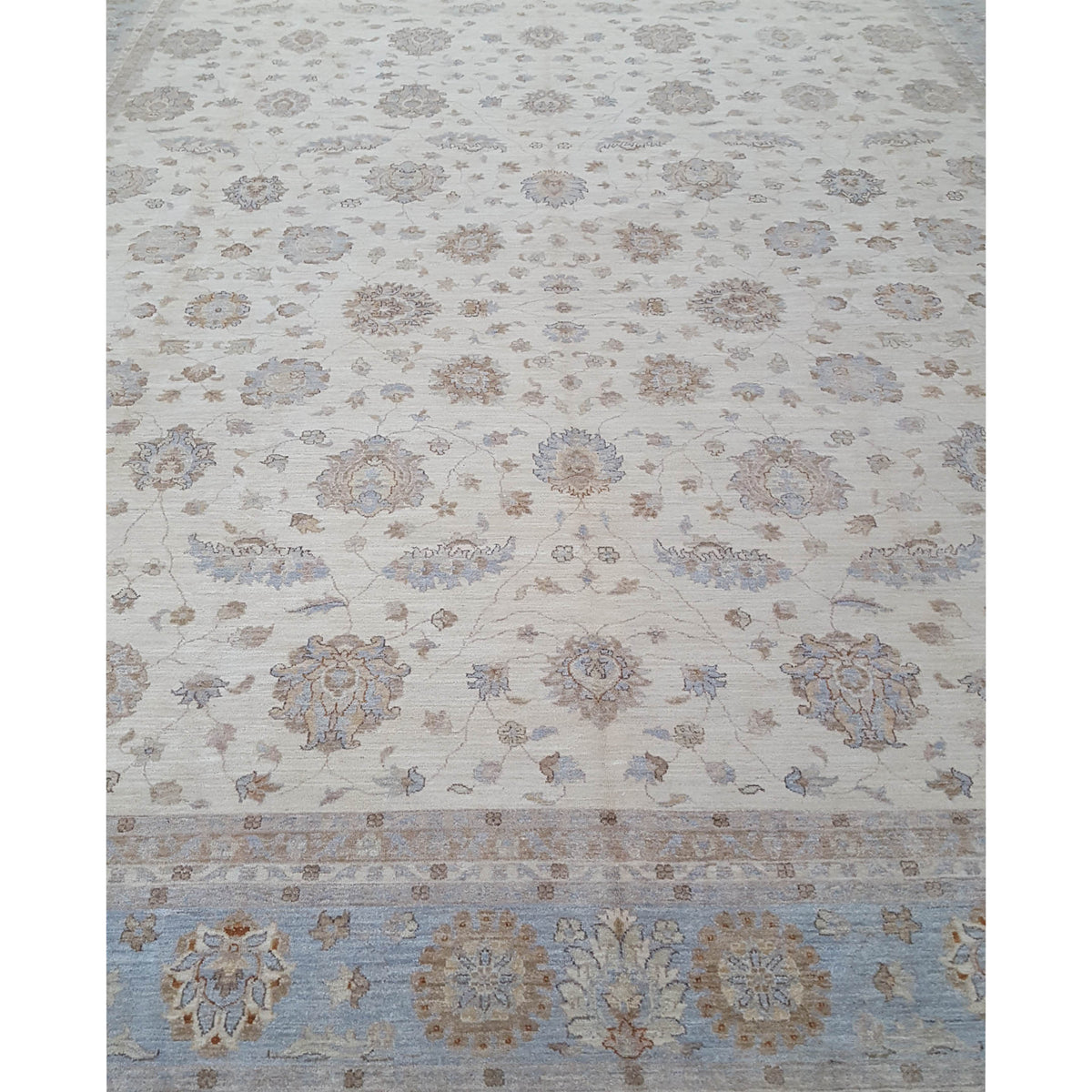 Pacific Ziegler 43752 Ivory Blue Transitional Hand Knotted Rug