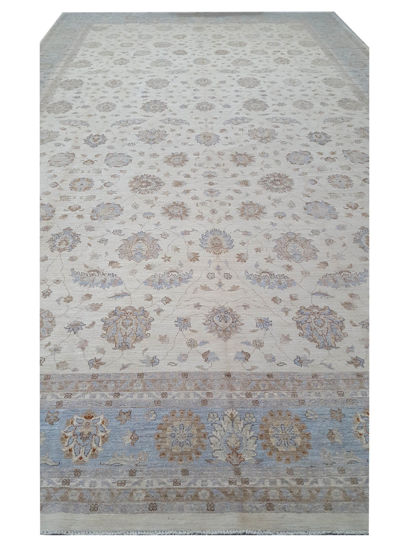 Pacific Ziegler 43752 Ivory Blue Transitional Hand Knotted Rug