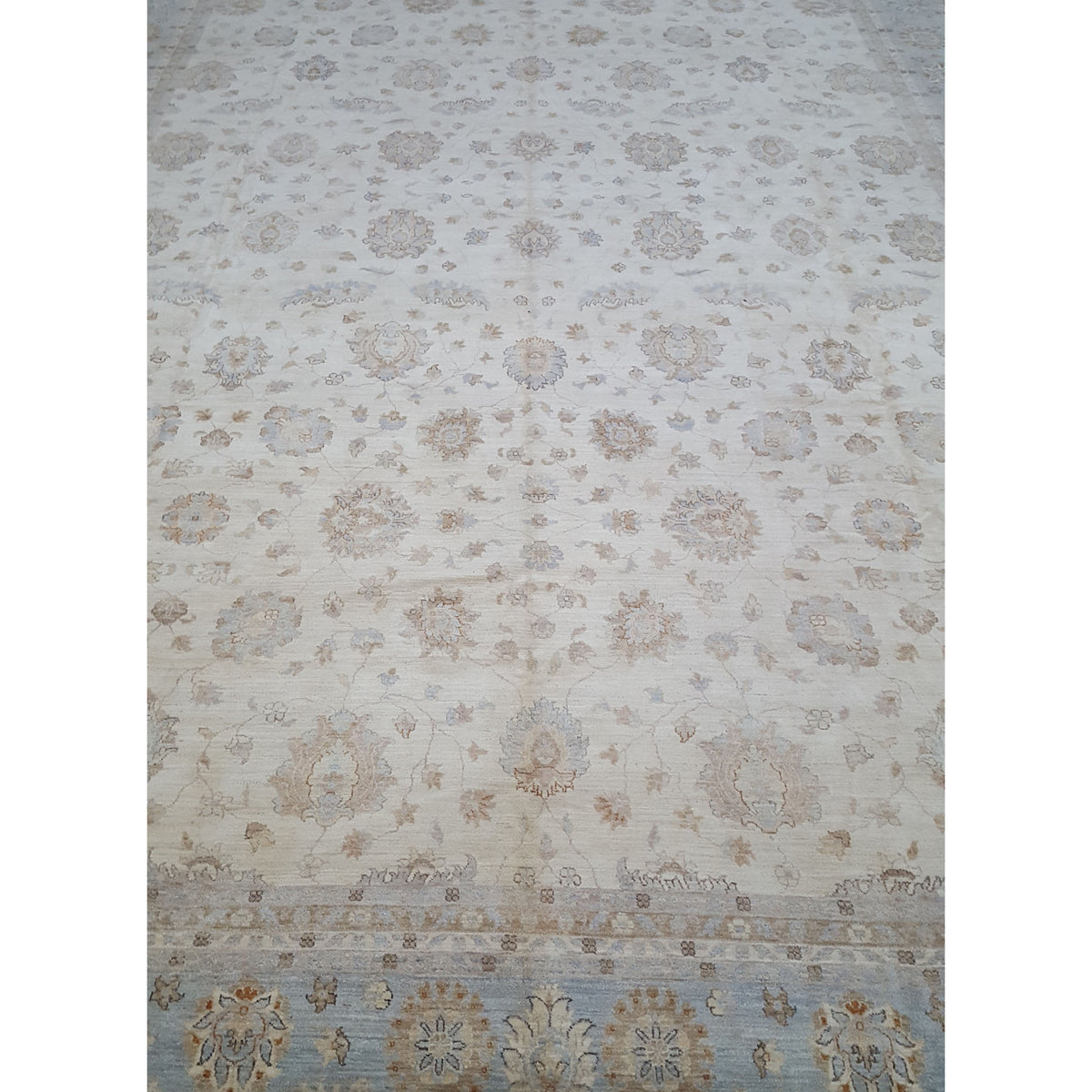 Pacific Ziegler 43752 Ivory Blue Transitional Hand Knotted Rug