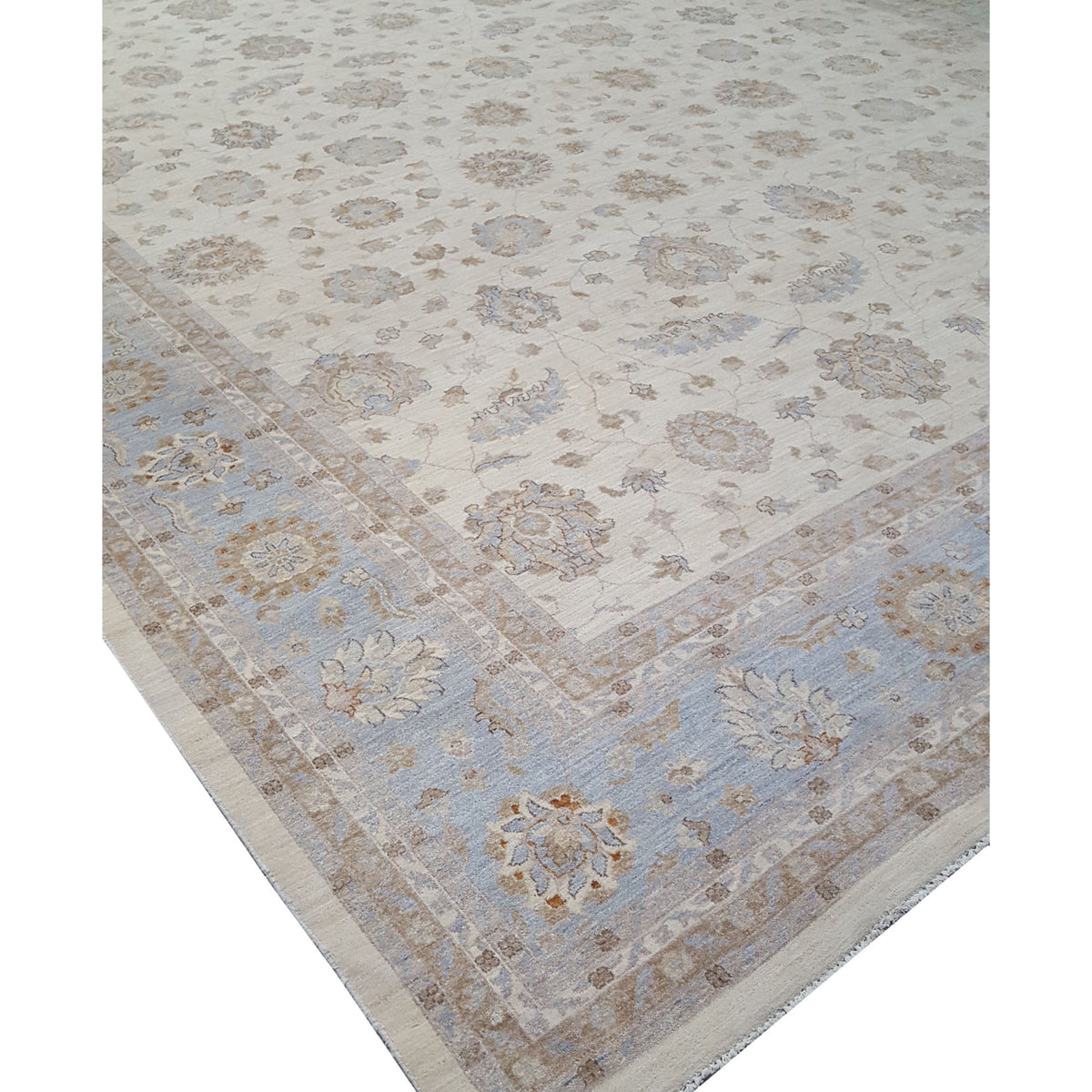 Pacific Ziegler 43752 Ivory Blue Transitional Hand Knotted Rug
