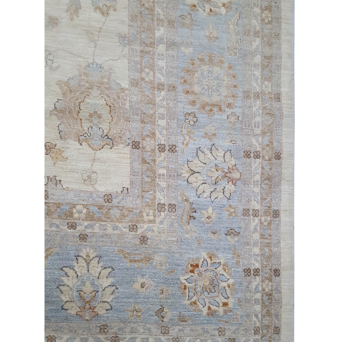 Pacific Ziegler 43752 Ivory Blue Transitional Hand Knotted Rug