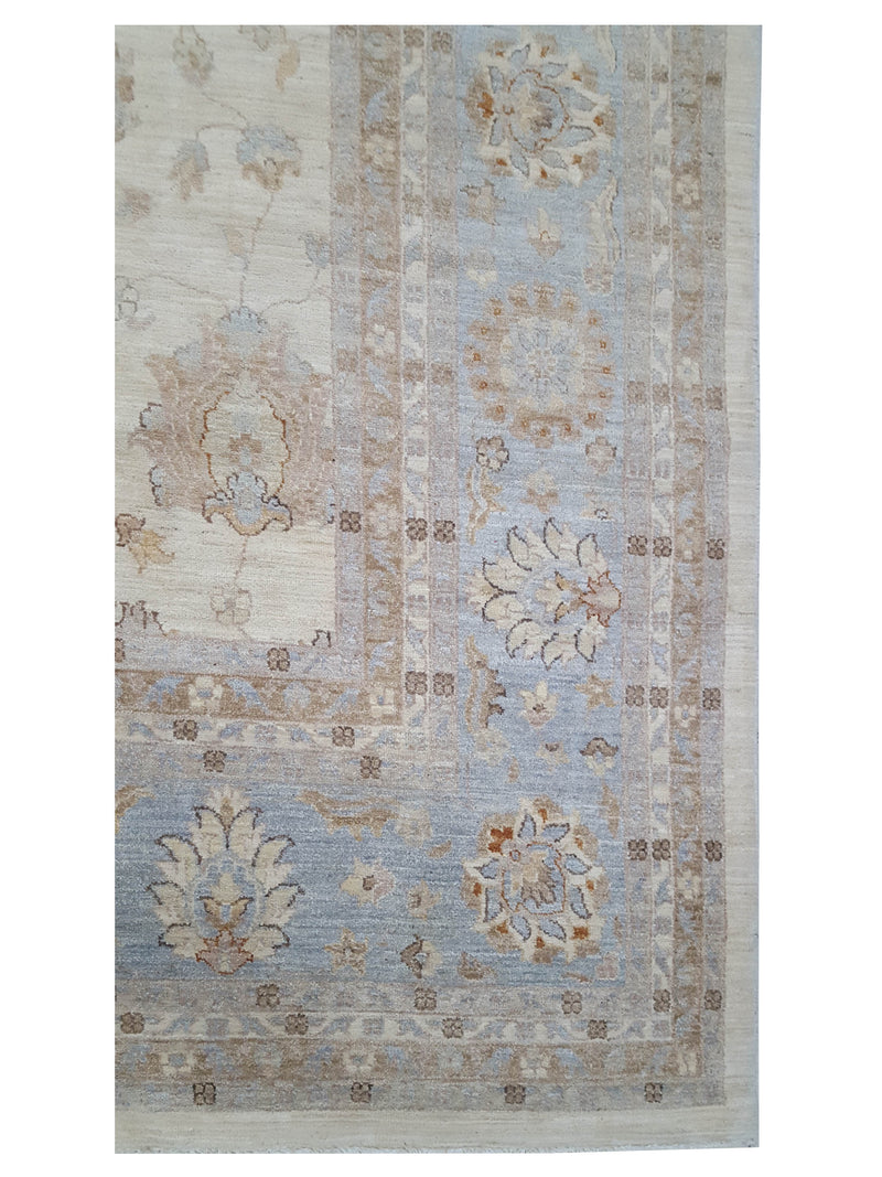 Pacific Ziegler 43752 Ivory Blue Transitional Hand Knotted Rug