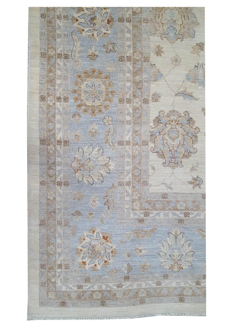 Pacific Ziegler 43752 Ivory Blue Transitional Hand Knotted Rug