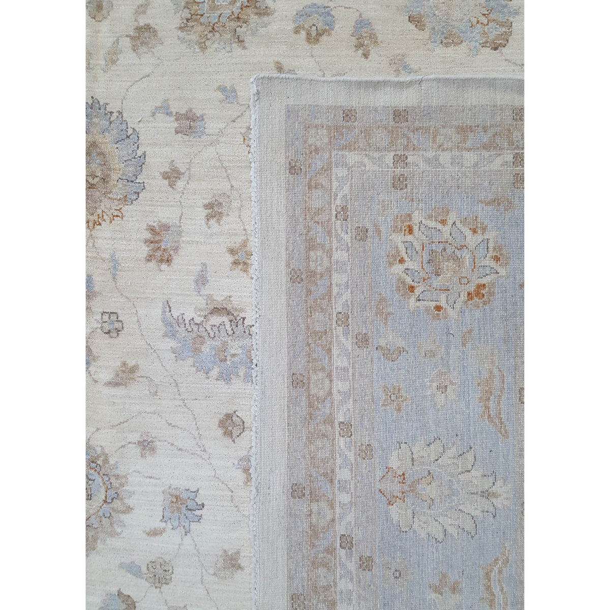 Pacific Ziegler 43752 Ivory Blue Transitional Hand Knotted Rug