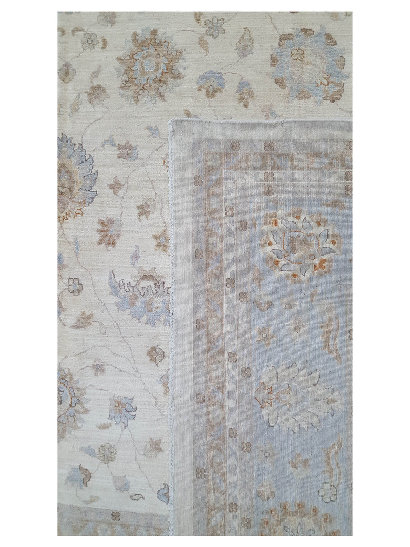 Pacific Ziegler 43752 Ivory Blue Transitional Hand Knotted Rug