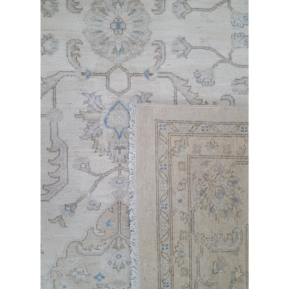 Pacific Ziegler 43754 Ivory Tan Transitional Hand Knotted Rug