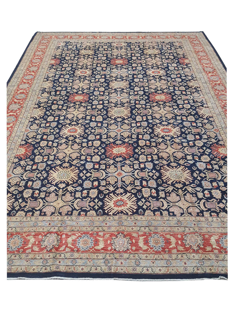 Pacific Ziegler 43757 Indigo Coral Traditional Hand Knotted Rug