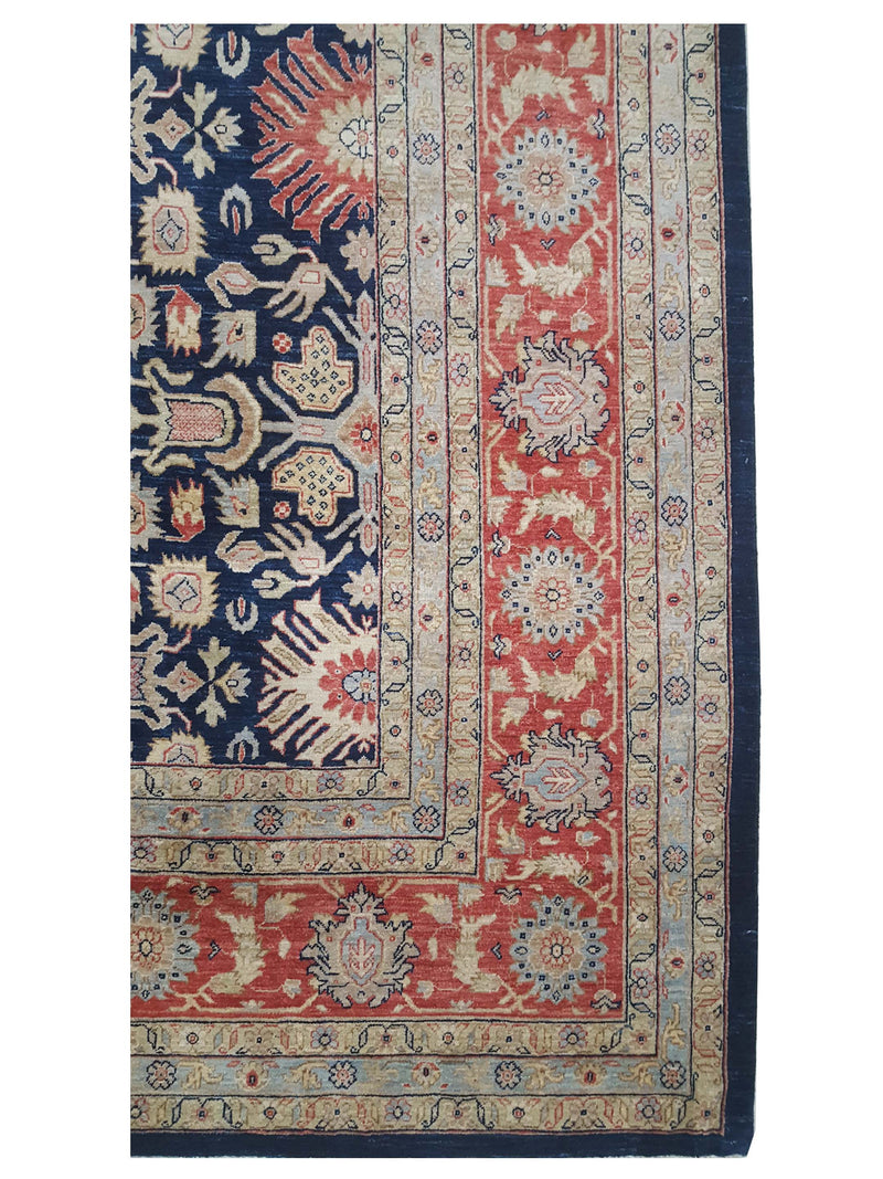 Pacific Ziegler 43757 Indigo Coral Traditional Hand Knotted Rug