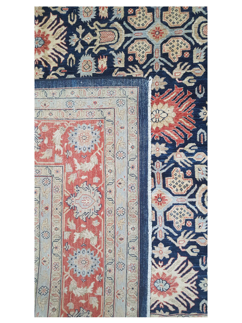 Pacific Ziegler 43757 Indigo Coral Traditional Hand Knotted Rug