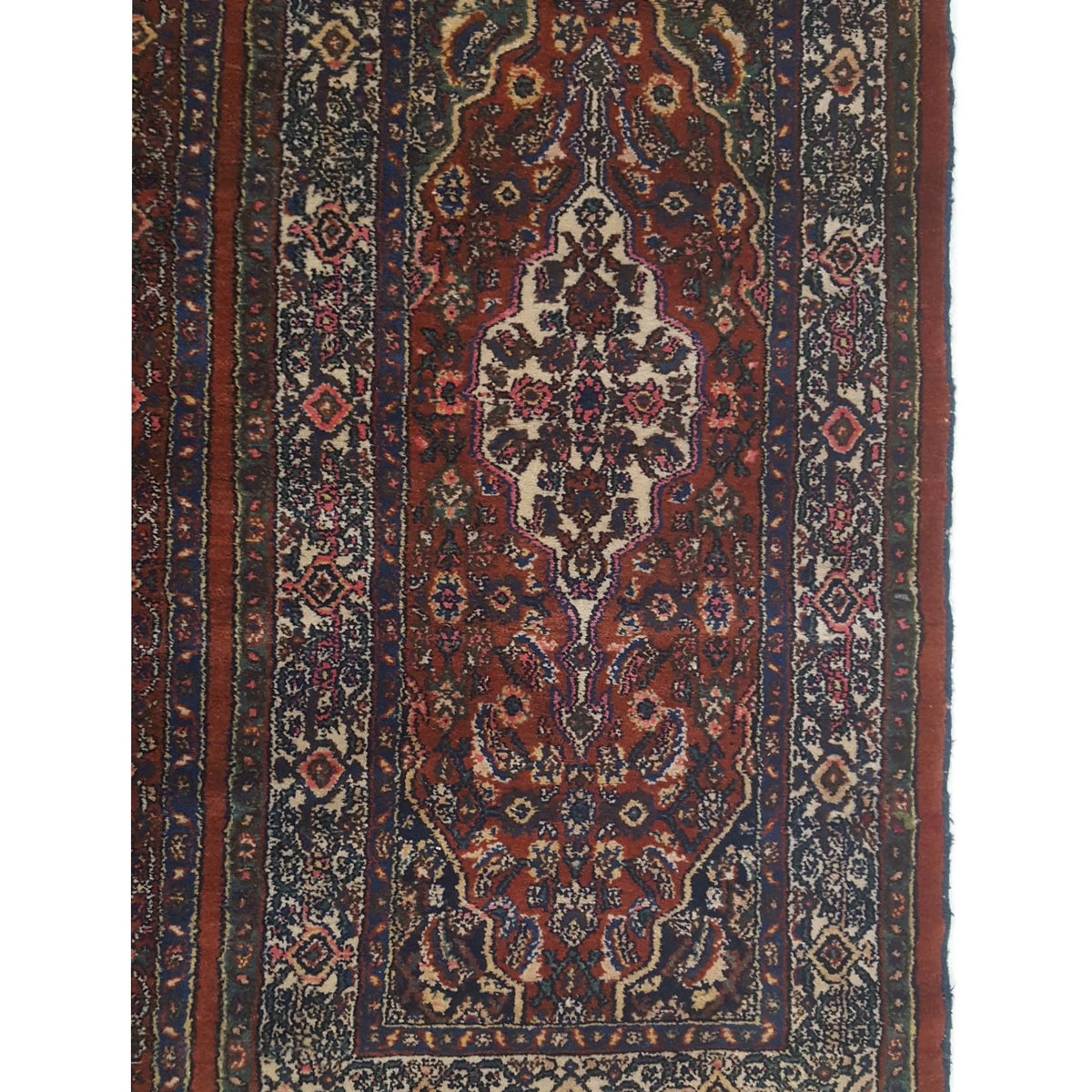 Fasa Antique Bibikabad 43764 Navy Rust Antique Rug