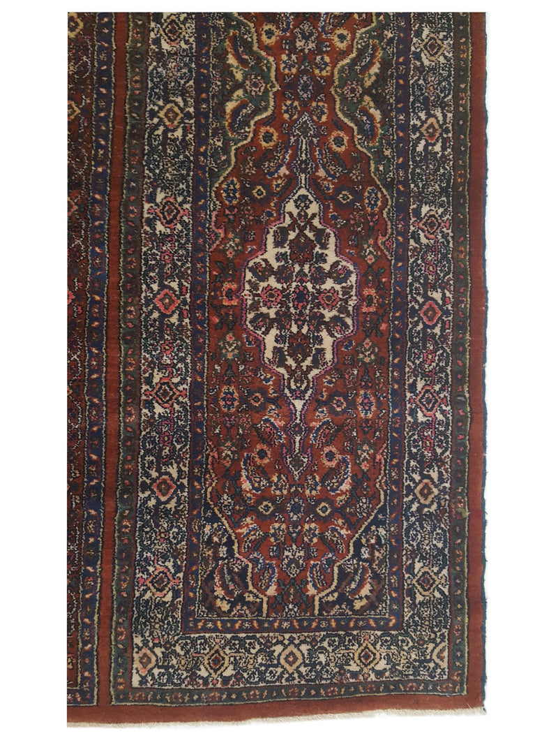 Fasa Antique Bibikabad 43764 Navy Rust Traditional Antique Rug