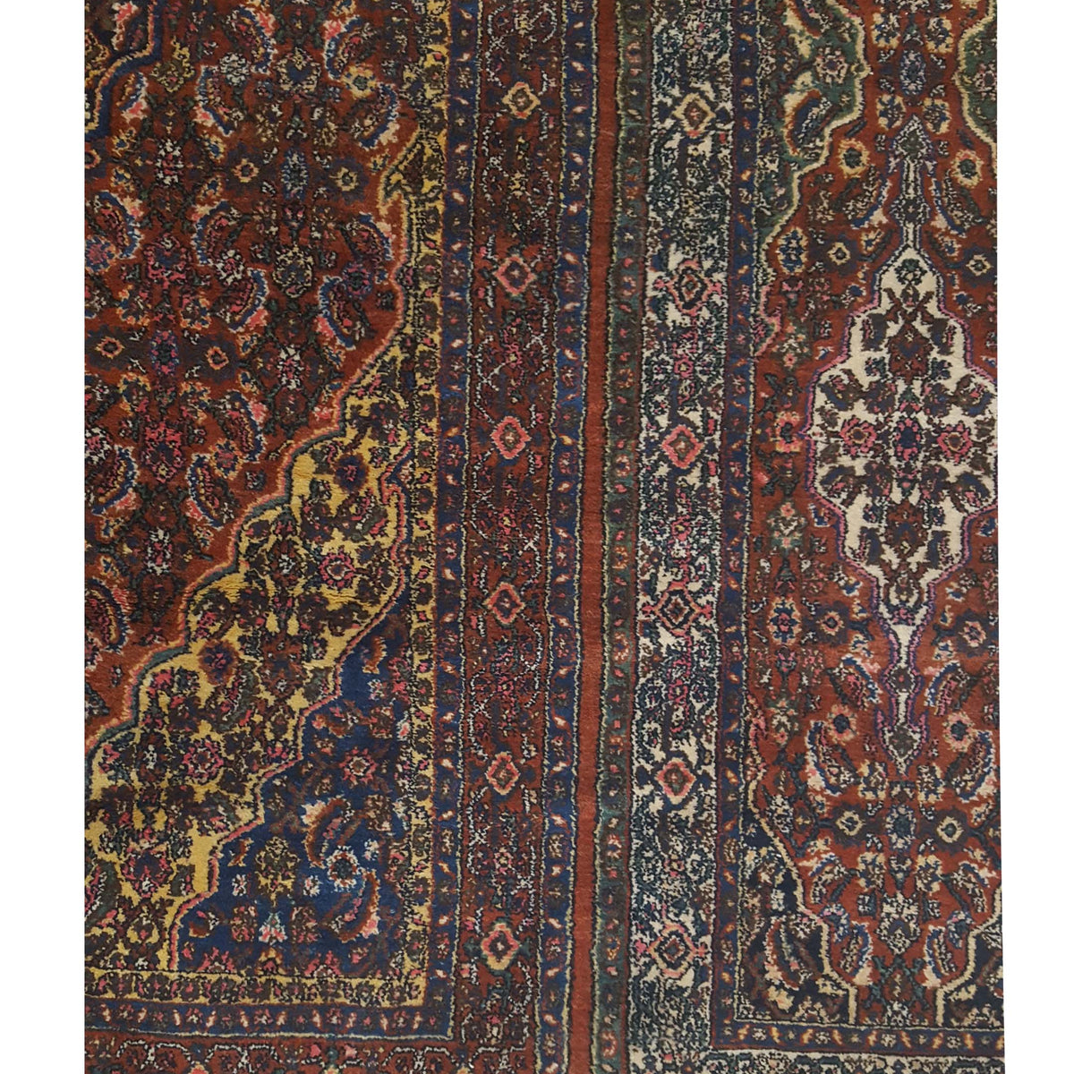 Fasa Antique Bibikabad 43764 Navy Rust Antique Rug
