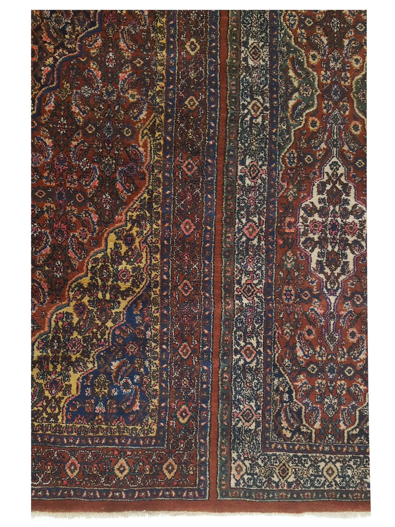 Fasa Antique Bibikabad 43764 Navy Rust Traditional Antique Rug