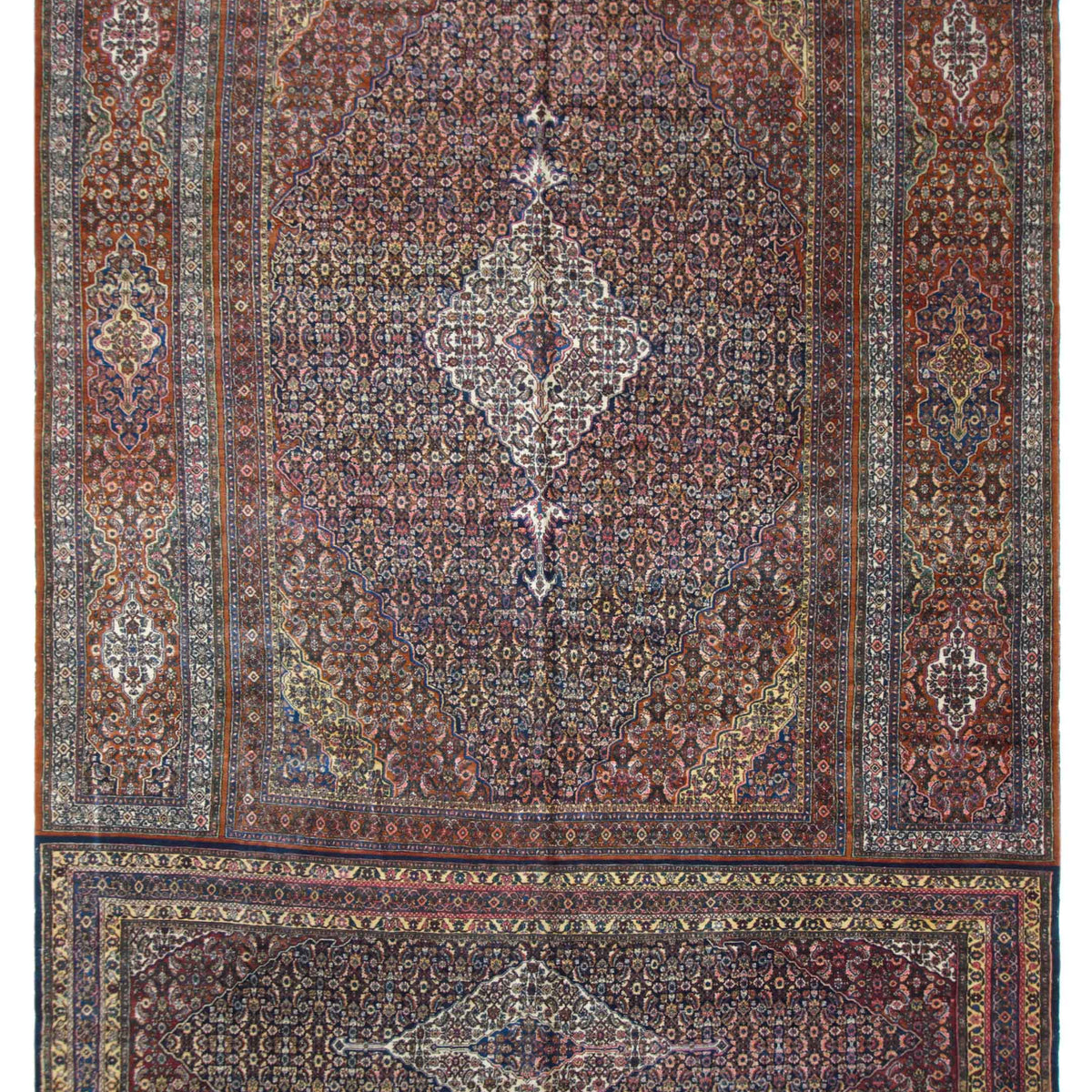 Fasa Antique Bibikabad 43764 Navy Rust Antique Rug