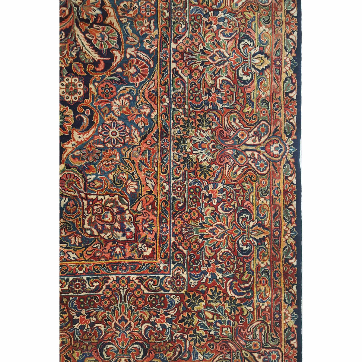 Fasa Sarouk 43765 Navy Rust Traditional Antique Rug