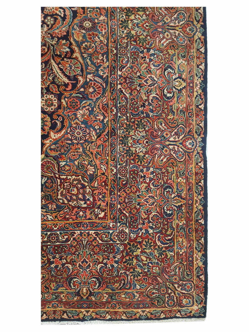 Fasa Sarouk 43765 Navy Rust Traditional Antique Rug
