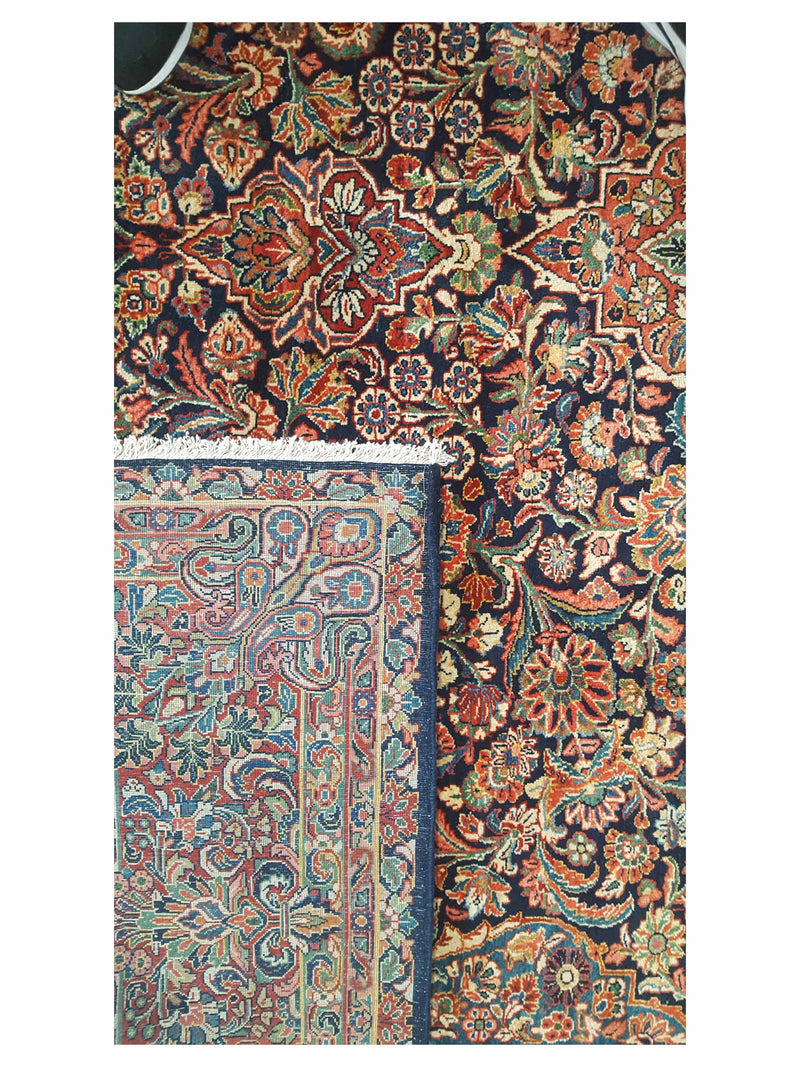 Fasa Sarouk 43765 Navy Rust Traditional Antique Rug