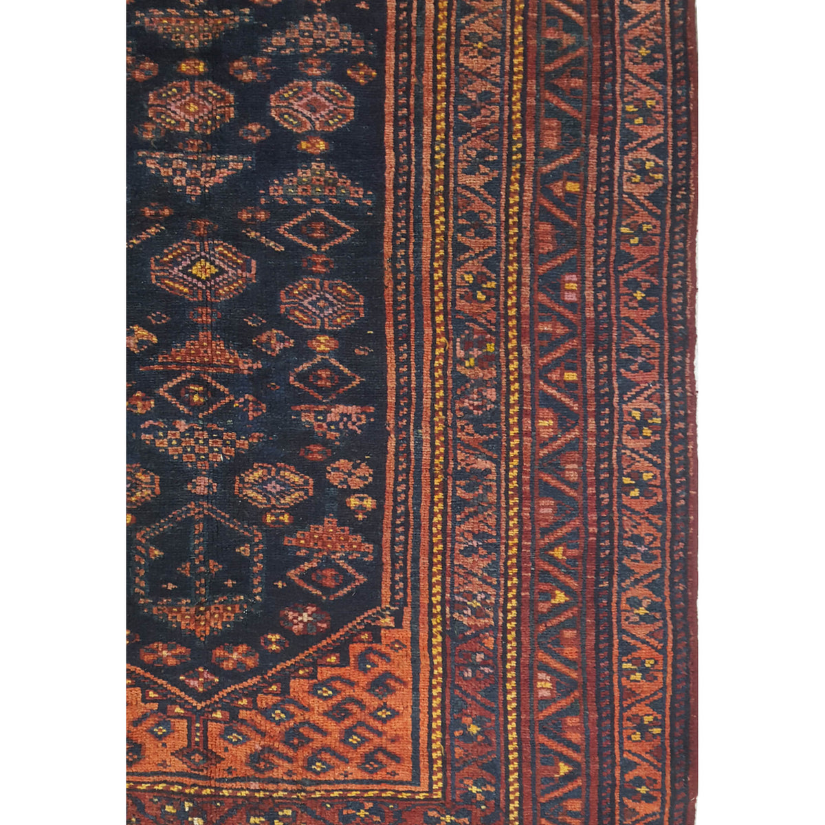 Fasa Hamadan 43767 Navy Rust Traditional Antique Rug
