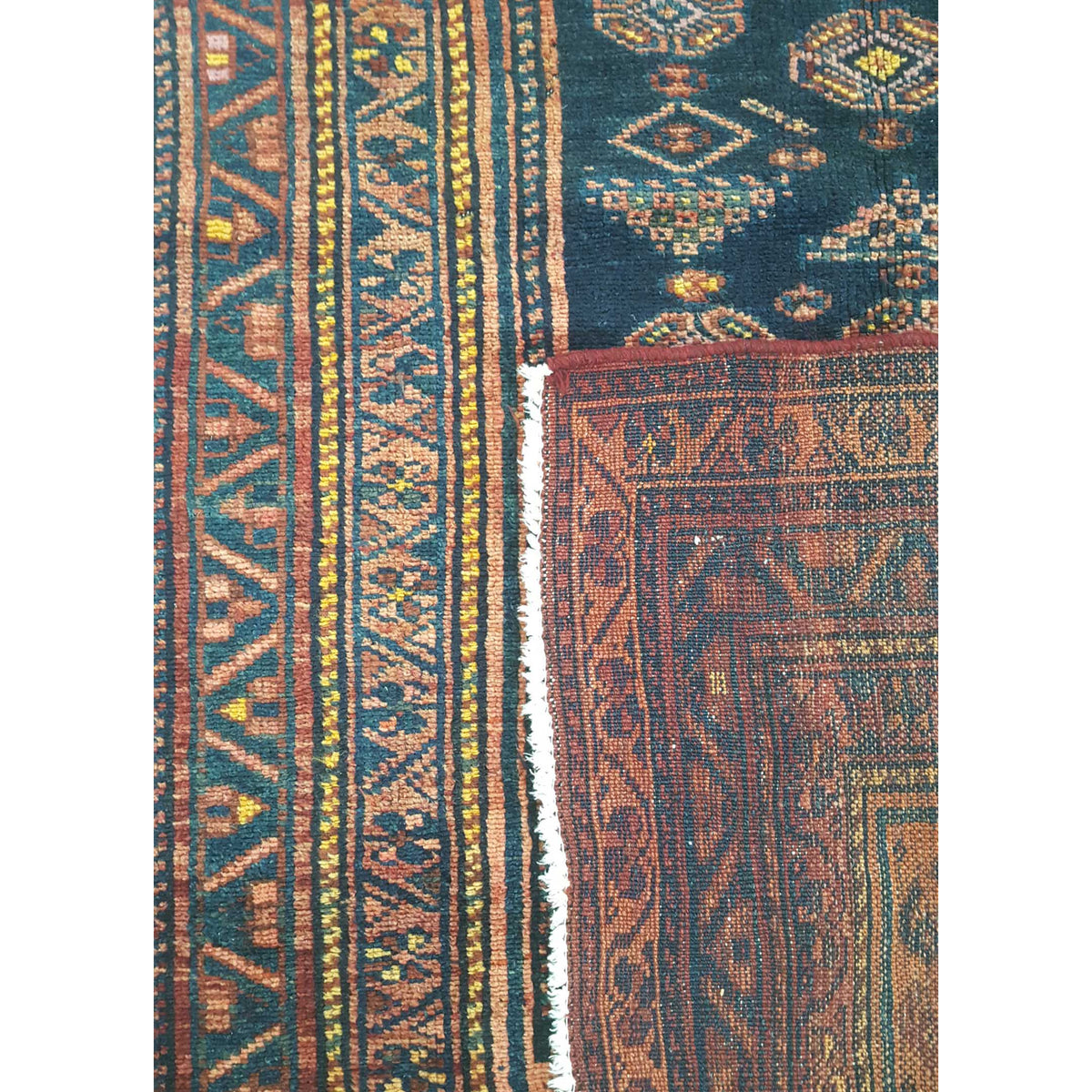 Fasa Hamadan 43767 Navy Rust Traditional Antique Rug