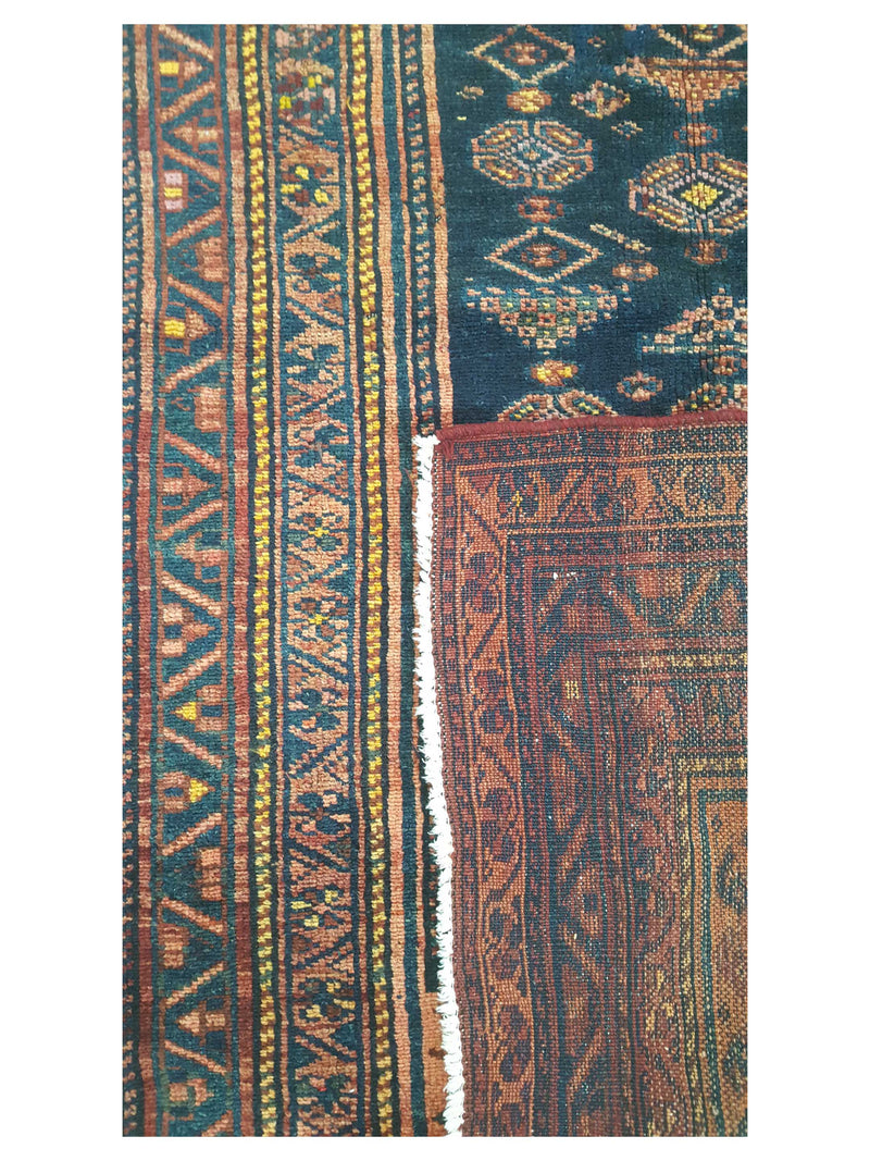 Fasa Hamadan 43767 Navy Rust Traditional Antique Rug