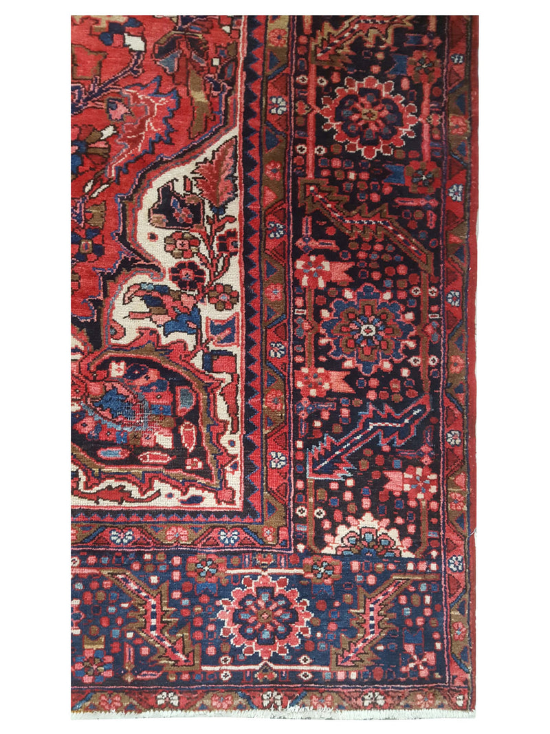 Pacific Heriz 43768 Rust Blue Traditional Hand Knotted Rug