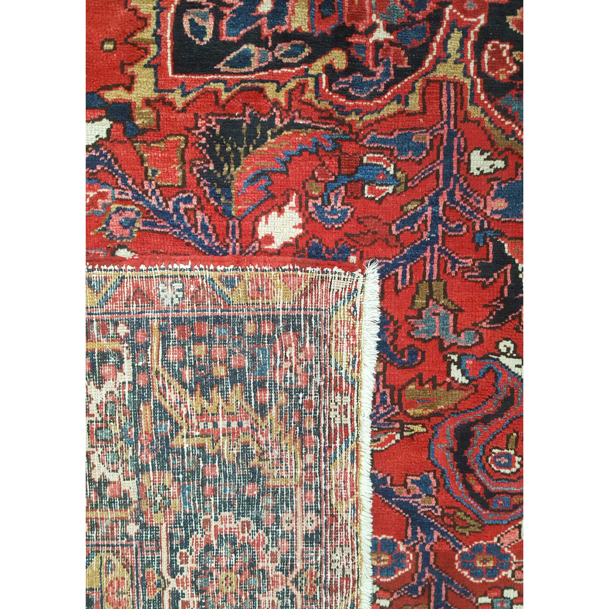 Pacific Heriz 43768 Rust Blue Traditional Hand Knotted Rug