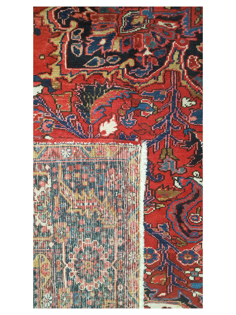 Pacific Heriz 43768 Rust Blue Traditional Hand Knotted Rug